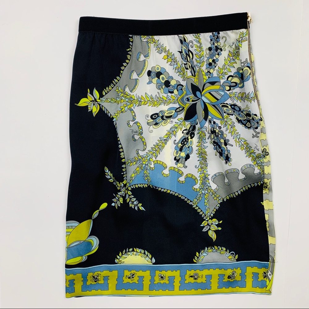 Emilio Pucci Silk Floral Print Skirt